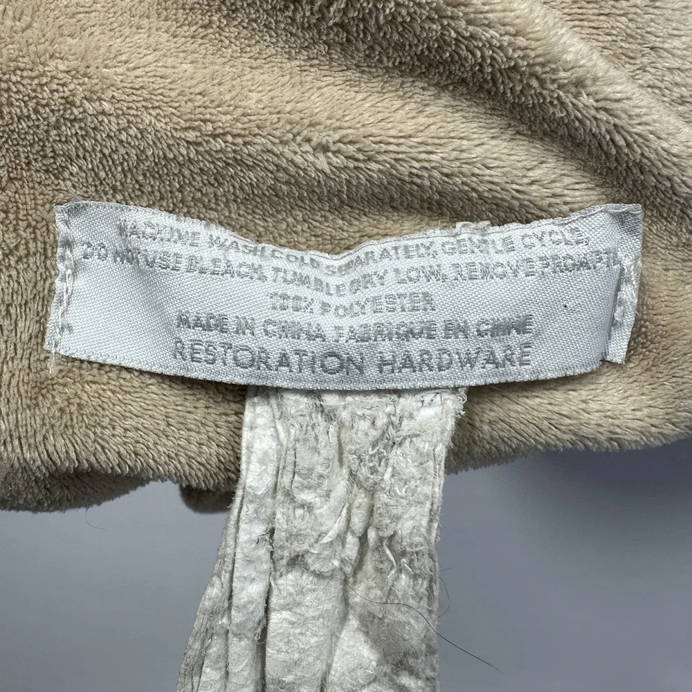 Restoration Hardware Throw Blanket Plush Beige Reversible Faux Fur 45x65